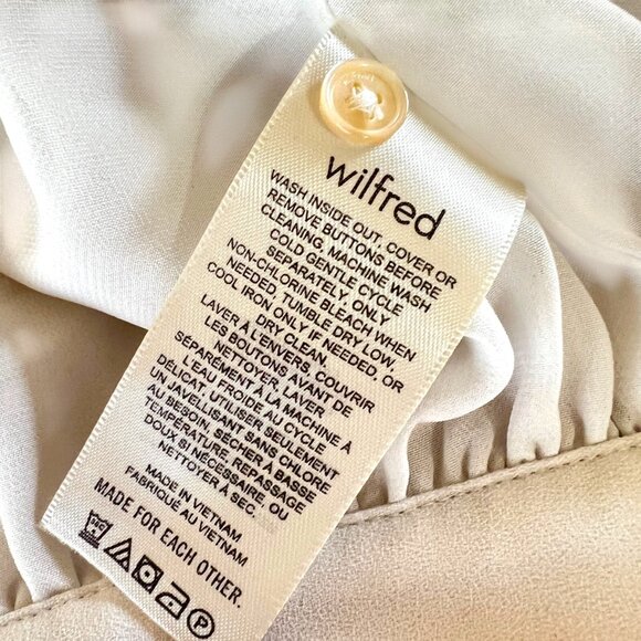 Wilfred Aritzia Patrice Halter Cut Out Tie Back Crop Top Ivory Size Small - Picture 11 of 12